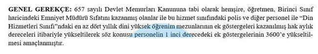 3600 ek gösterge tamam! İşte taslak metin polis, öğretmen, hemşire imamlar için 4 yıl şartı