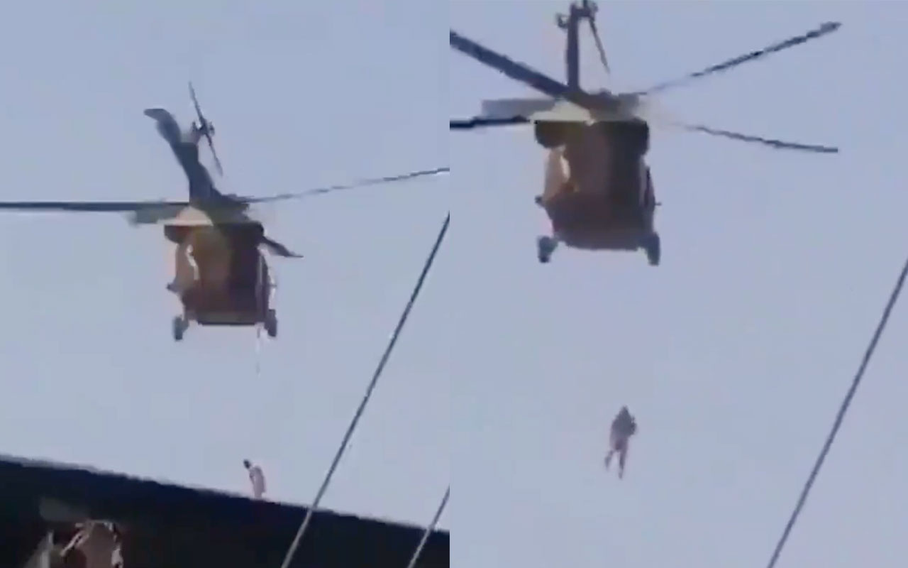 Taliban'ın helikopterli devriyesi olay oldu