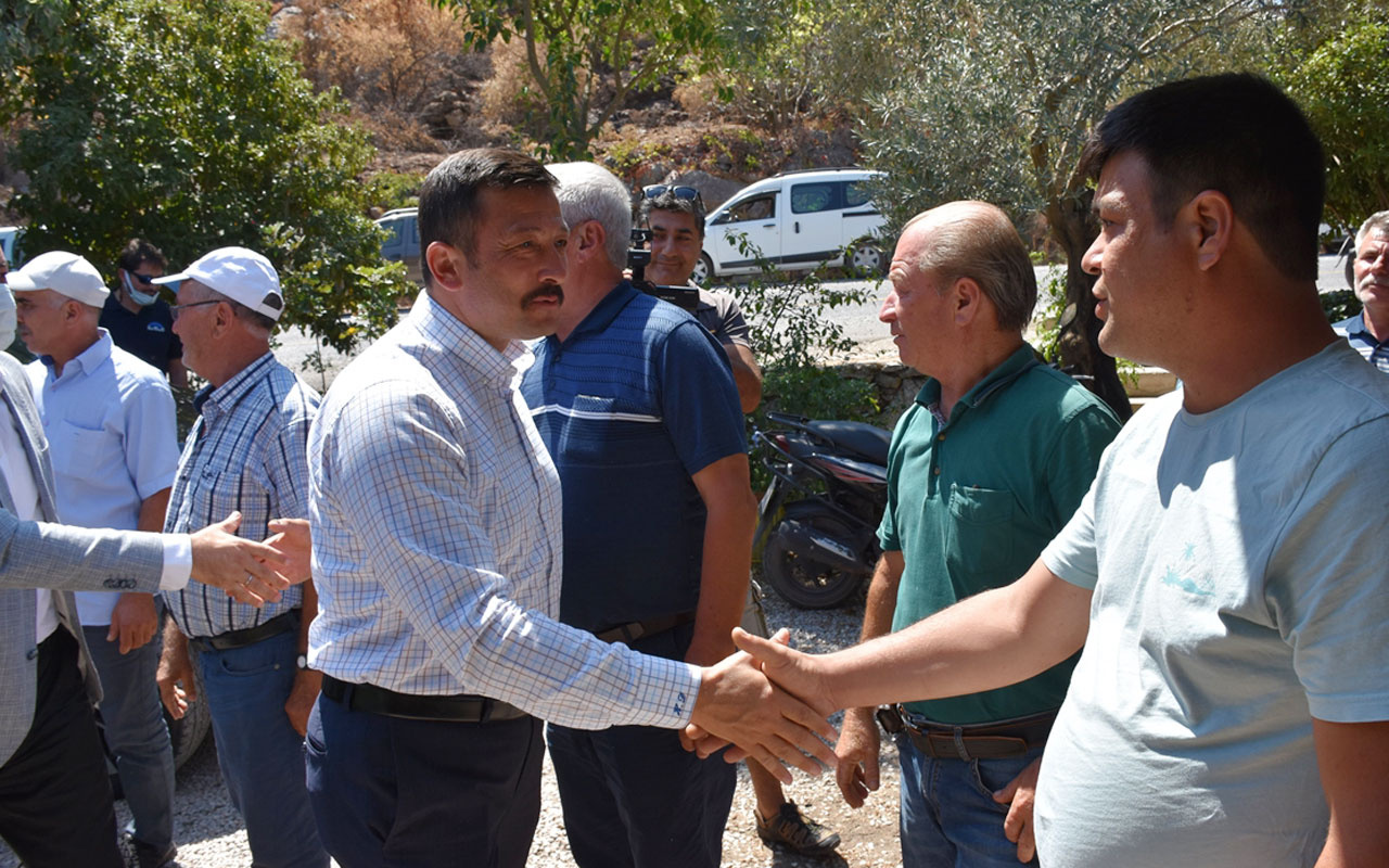 AK Parti Genel Başkan Yardımcısı Hamza Dağ, Marmaris'te yanan mahalleleri ziyaret etti