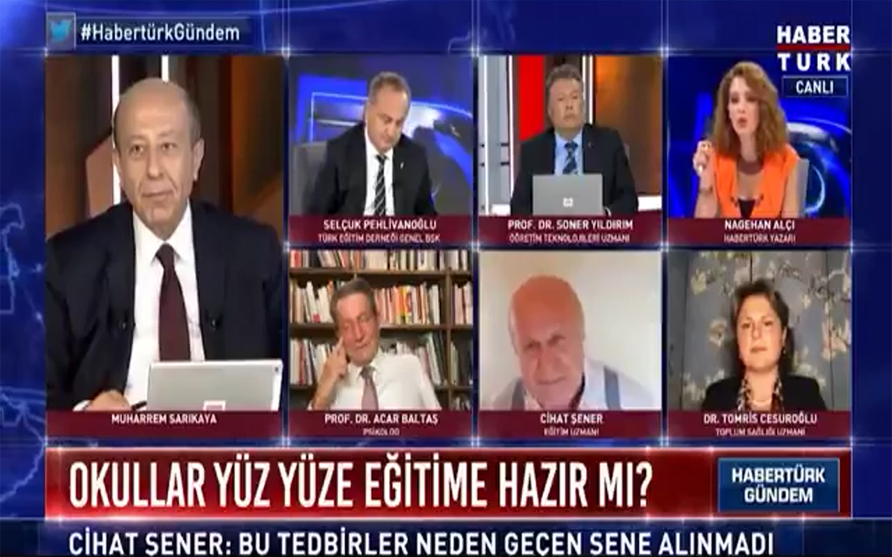 Habertürk yayınında Cihat Şener Nagehan Alçı'ya dayanamayıp tepki gösterdi: Beni yayından alınız