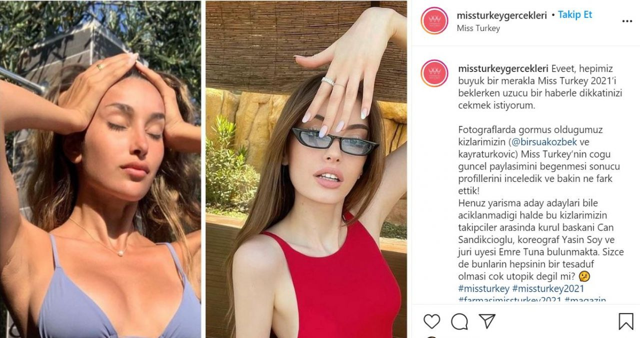 Miss Turkey 2021 finalistleri Kayra Turkovic ve Birsu Deniz hakkında skandal 'torpil' iddiası