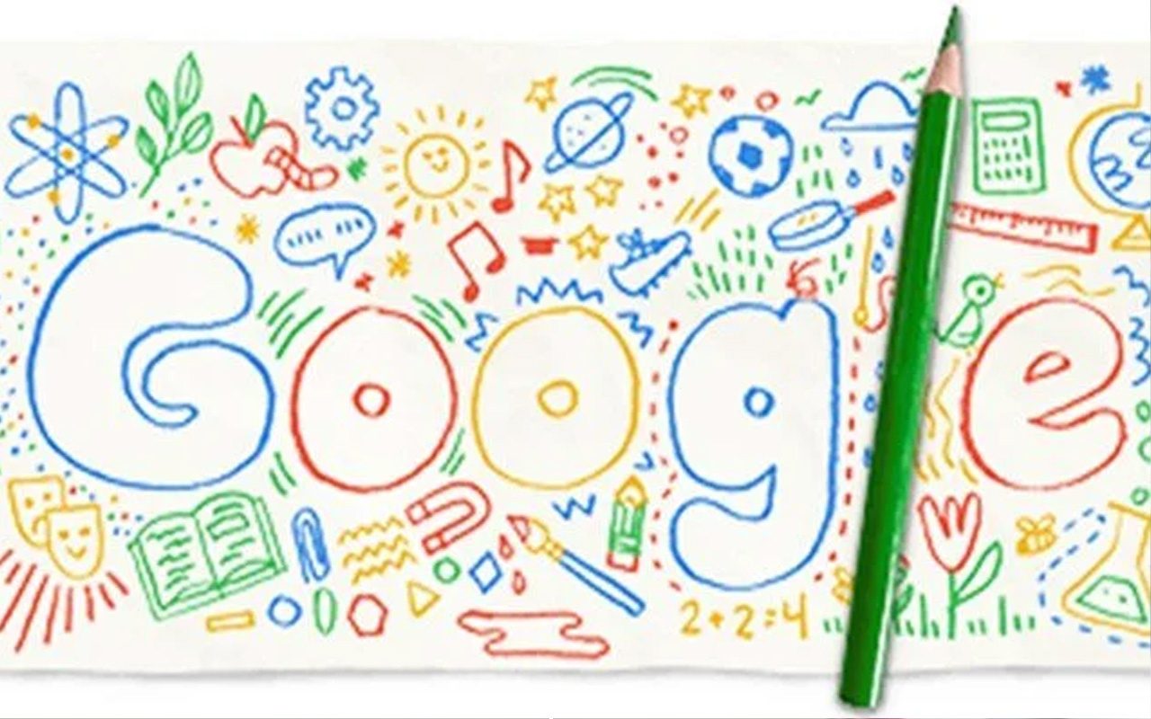 Okulun ilk günü Google'a doodle oldu