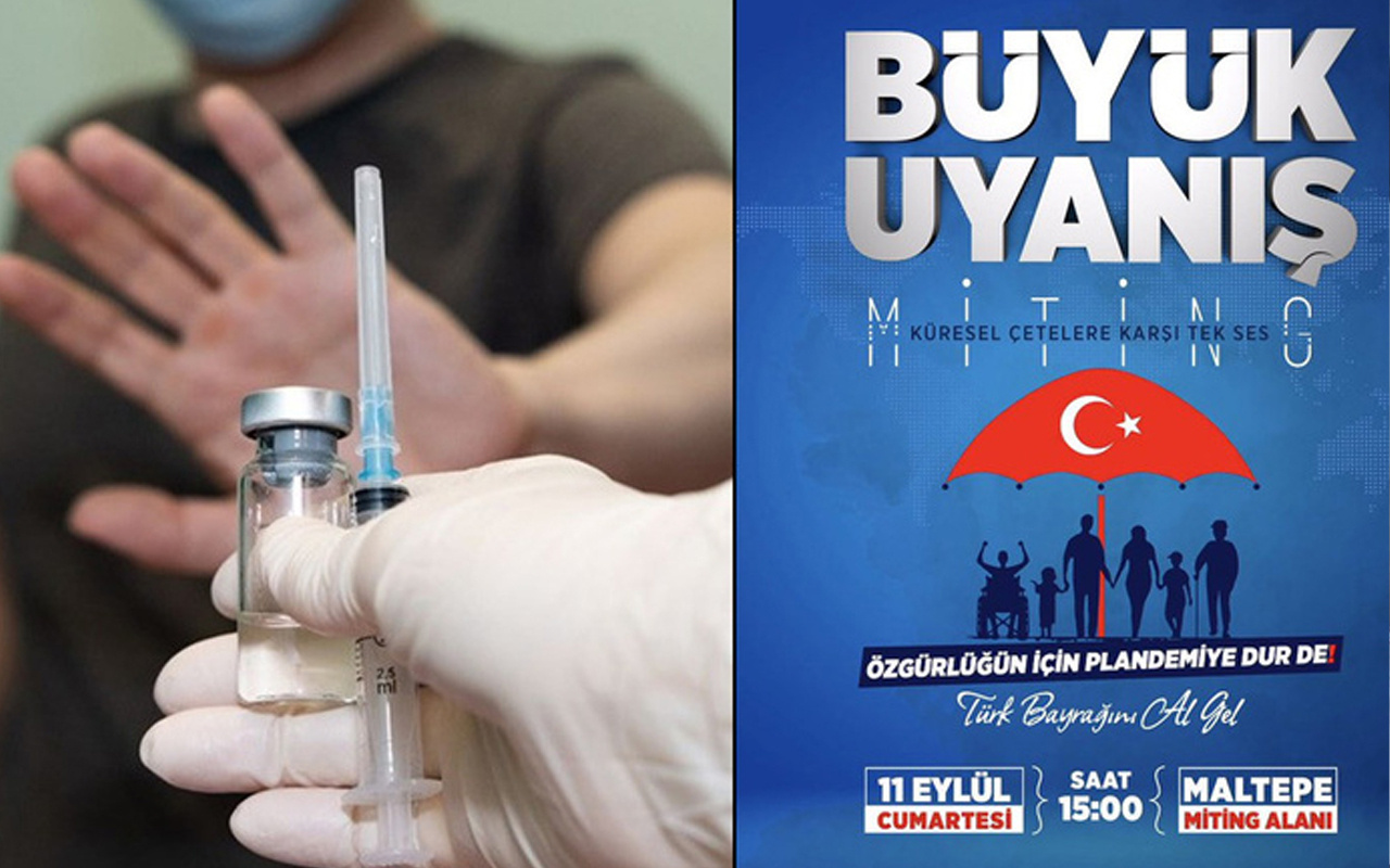 İstanbul'da aşı karşıtlarının 'Büyük Uyanış' mitingi arap saçı oldu! İzin var mı yok mu?