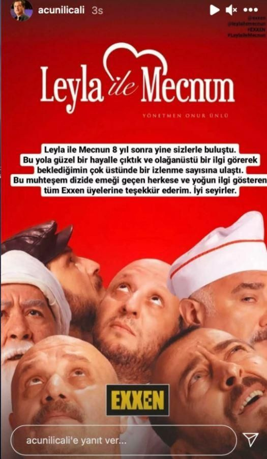 Exxen sahibi Acun Ilıcalı'dan Leyla ile Mecnun açıklaması: Olağanüstü!