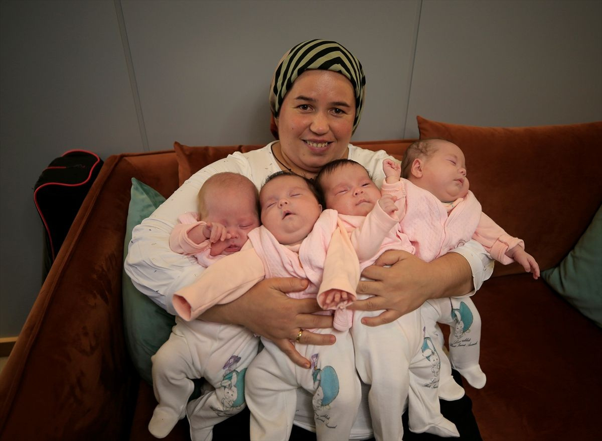 Hamileyken koronavirüsü yendi dördüz bebek doğurdu