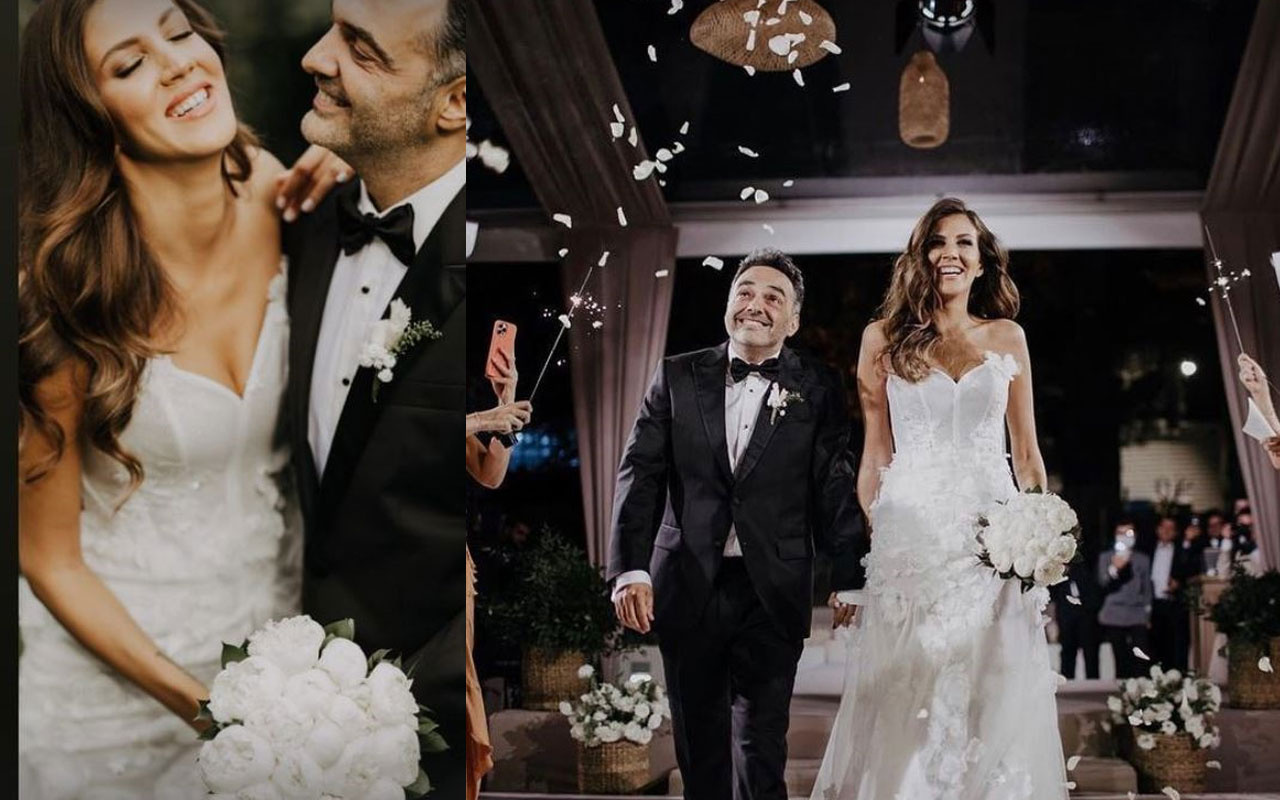 Arda Türkmen ve Melodi Elbirler evlendi efsane düğünde gelinlik yanıyordu!