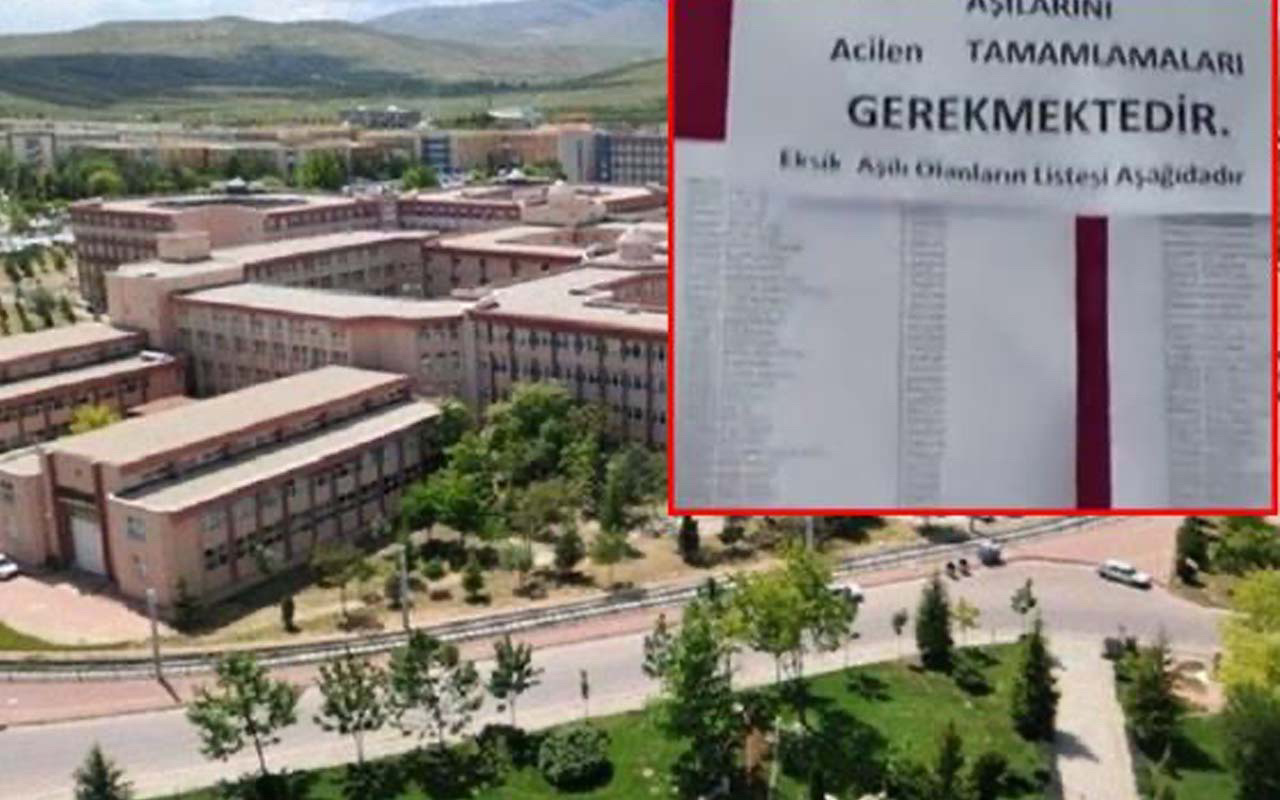 Konya Selçuk Üniversitesi aşılı ve aşısız öğrenci listesini panodan ilan etti!