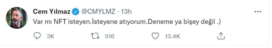 Cem Yılmaz'ın yeni işi 'NFT' nedir Twitter'dan satışa sundu