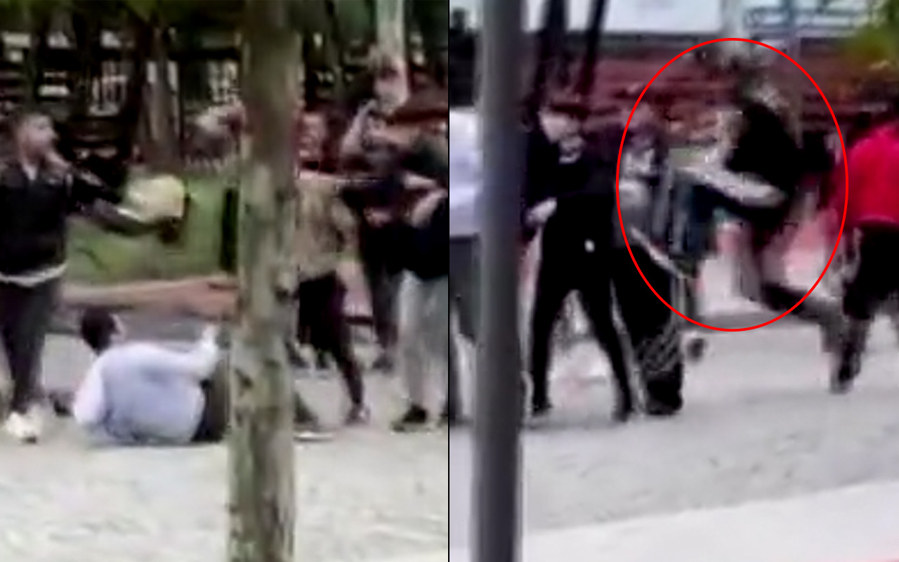 İstanbul'da uçan tekme attığı genci yere serdi! Acımadan dövdüler