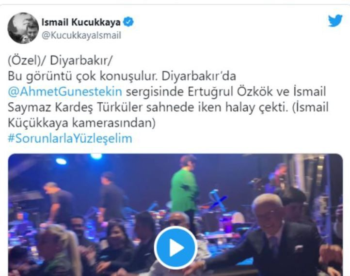 İsmail Saymaz ve Ertuğrul Özkök'ün Kürtçe şarkıda halayını Cüneyt Özdemir ti'ye aldı