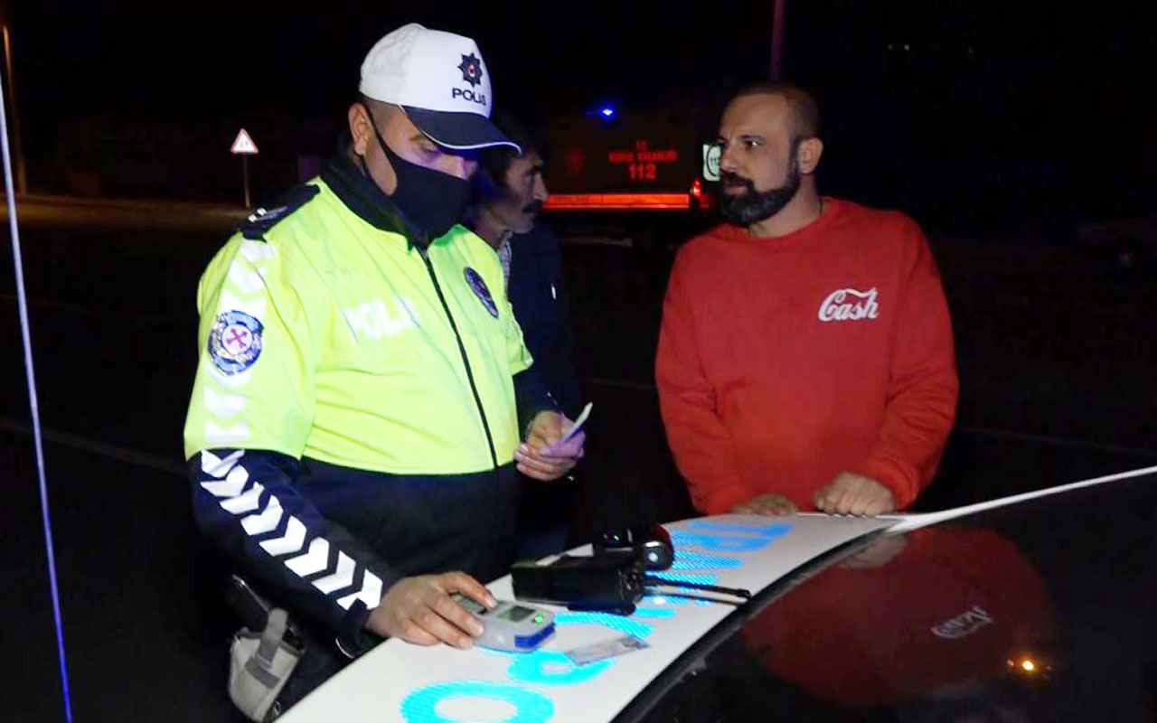 Ehliyetsiz sürücü 2.44 promil alkollü çıktı! Polise “Çok mu içmişim?” diye sordu