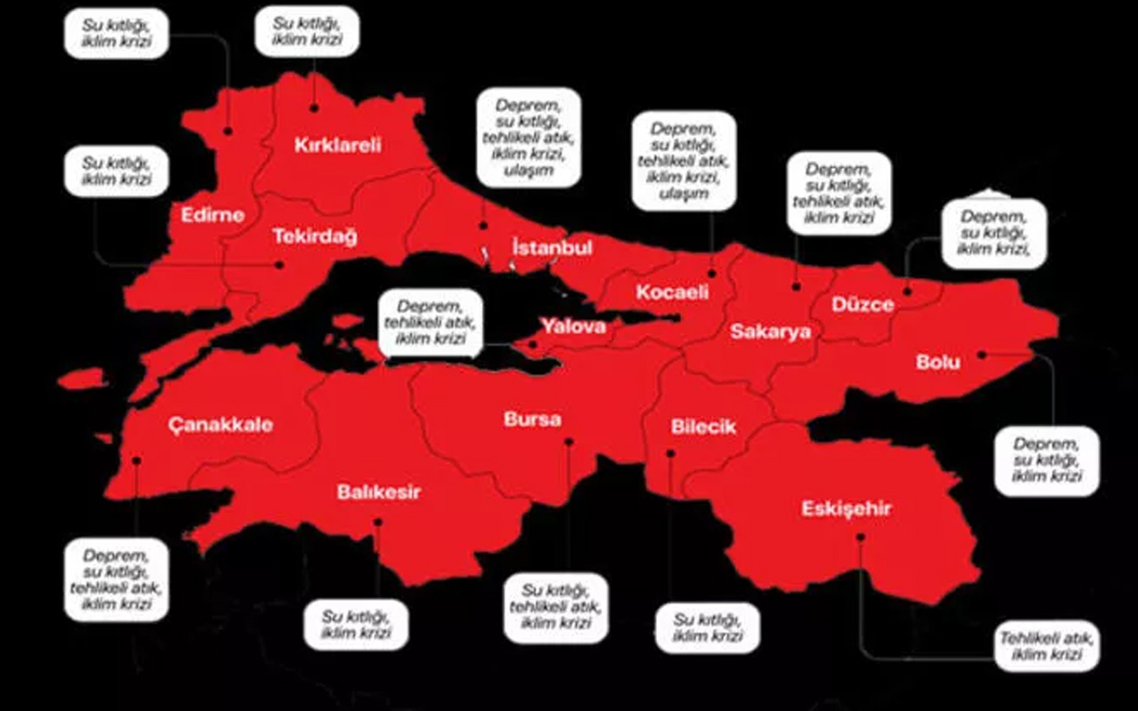 Marmara'nın risk haritası çıkarıldı! Durum vahim: İstanbul Kocaeli Sakarya Çanakkale...