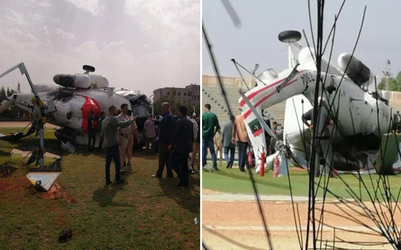 Libya'da nakit para taşıyan helikopter düştü! İşte o anlar...