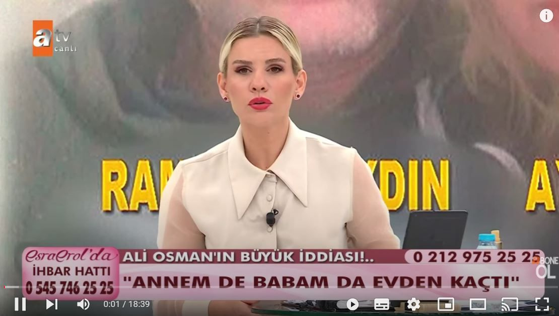 ATV Esra Erol'da rezillik: Annem Ramazan'la kaçtı, babam da Ramazan'ın karısını...