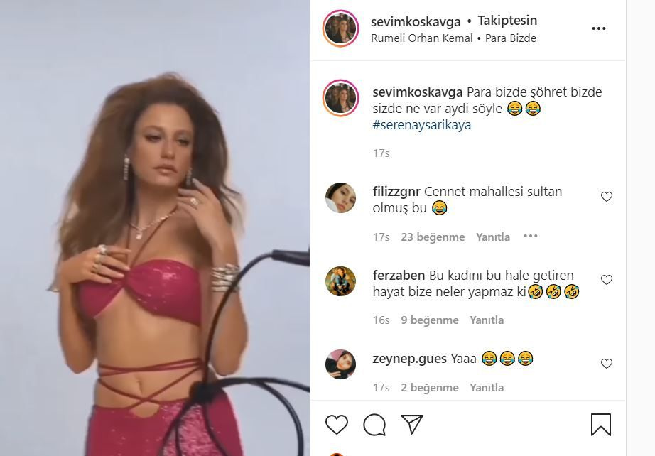 Serenay Sarıkaya'nın seksi pozları ti'ye alındı 'pavyon şarkıcısı'na benzetildi