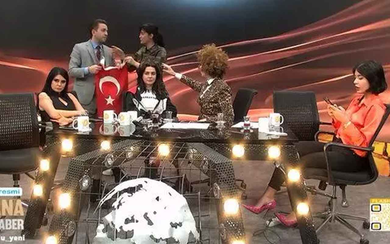 FLASH TV'de Nihat Doğan 'Kürdüm gurur duyuyorum' dedi Tuğba Ekinci Türk bayrağı açtı