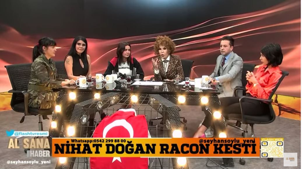 FLASH TV Al Sana Haber'de Nihat Doğan-Tuğba Ekinci Türk-Kürt kavgası WhatsApp'a taşındı