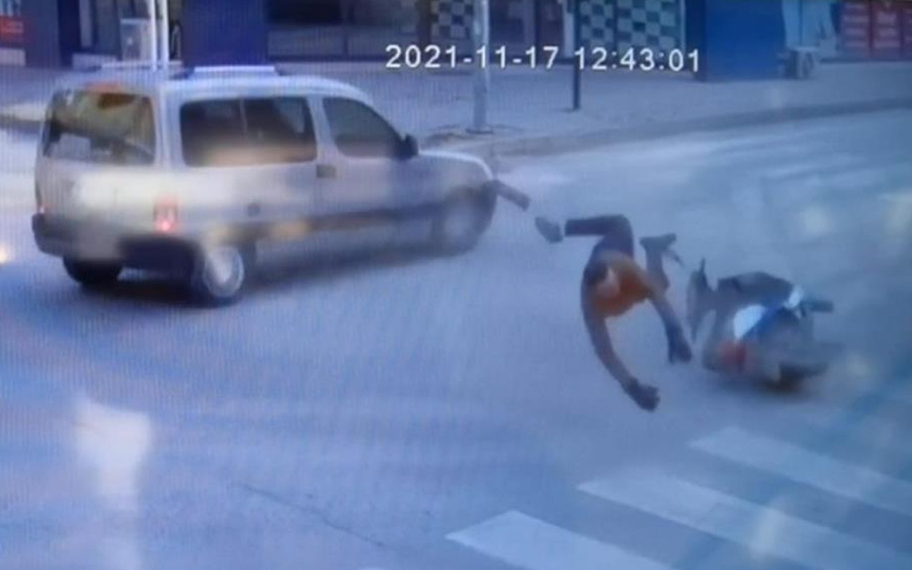Bursa'da bisiklet sürücüsü metrelerce havalandı! Acılar içinde gözyaşı döktü