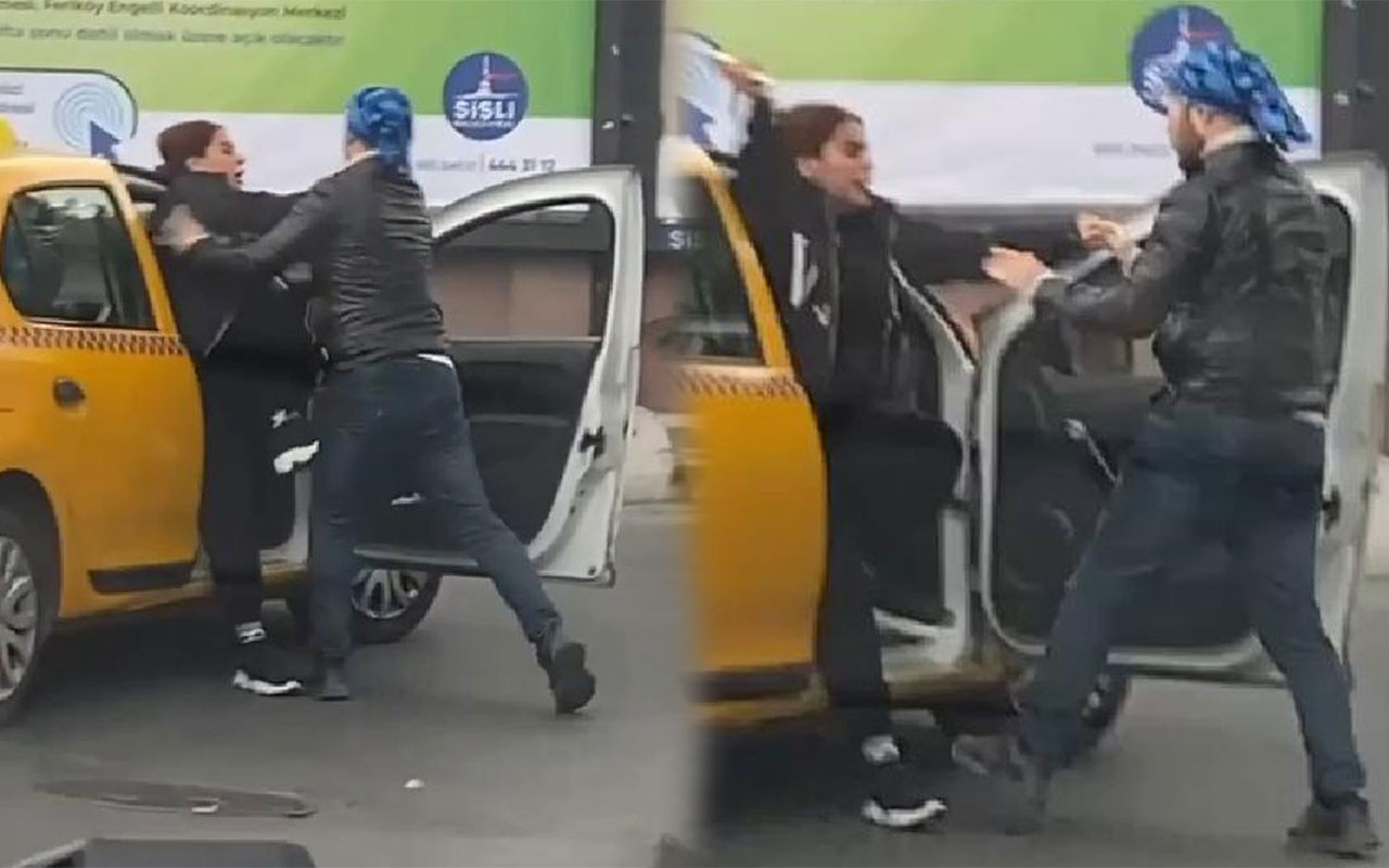 Taksideki kadını kimse durduramadı! Sürücü eğitmeni ile arbede yaşadı
