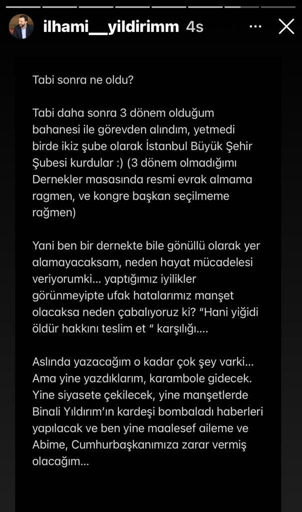 Binali Yıldırım'ın kardeşi İlhami Yıldırım isyan etti! 'Abimden özür dilerim'