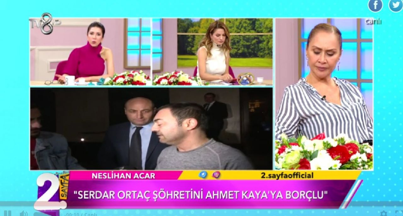 TV8 2. Sayfa canlıda Neslihan Acar&#39;dan Serdar Ortaç&#39;a &#39;Ahmet Kaya&#39; bombası  - Internet Haber