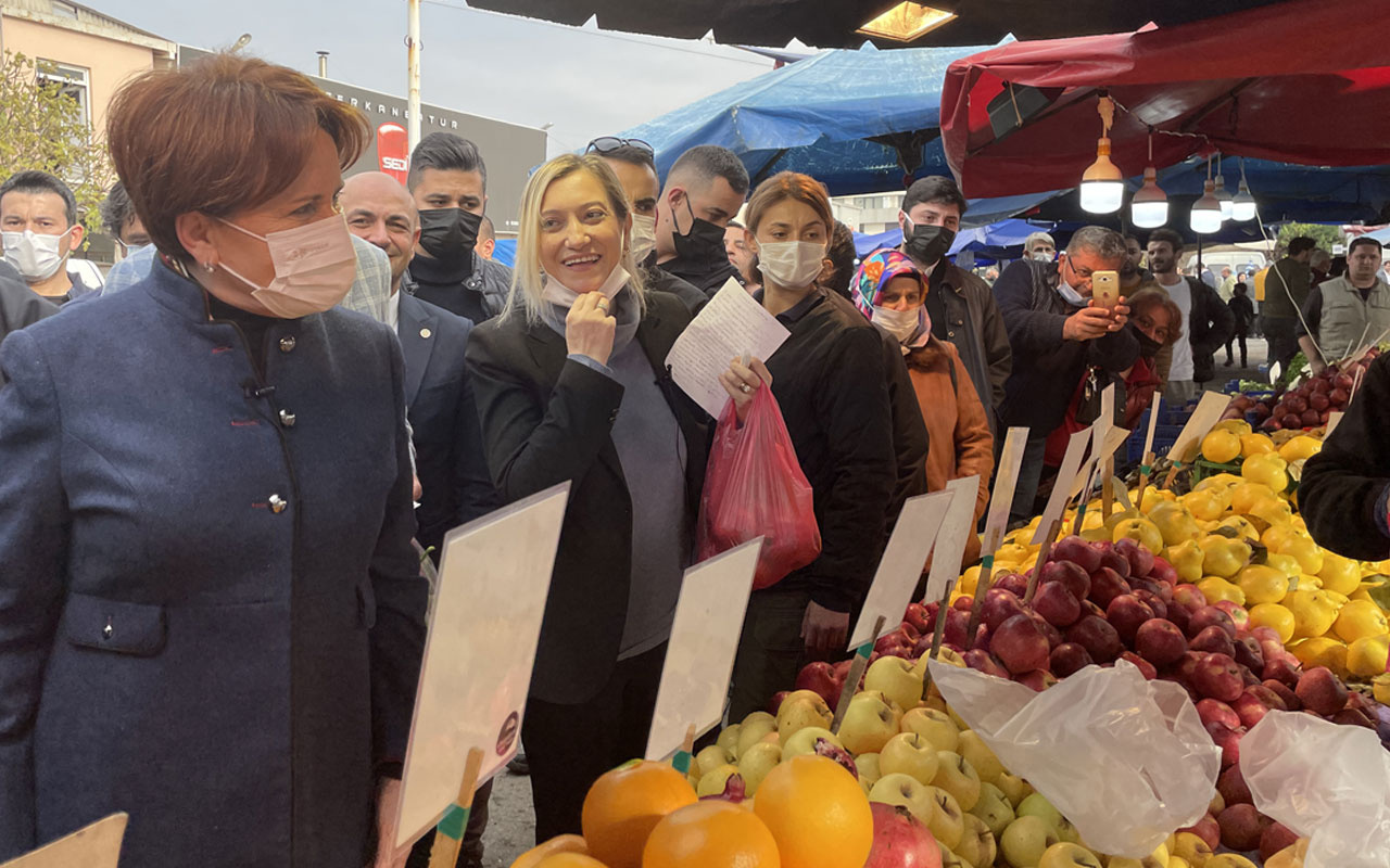 İYİ Parti Genel Başkanı Meral Akşener Sakarya'da pazar esnafını ziyaret etti