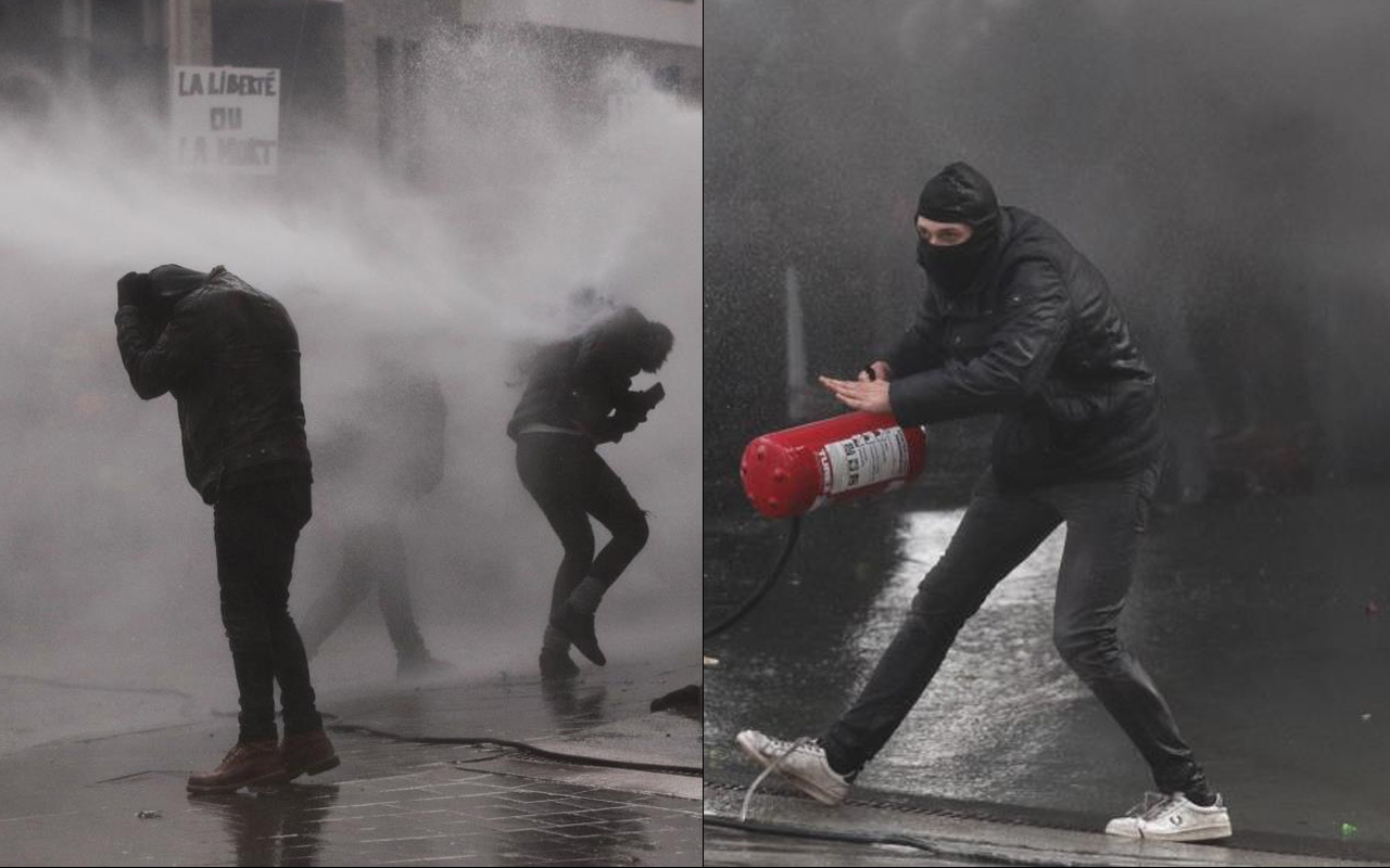 Sokaklar savaş alanına döndü: Yüzlerce kişiden covid-19 protestosu: Polisten sert müdahale