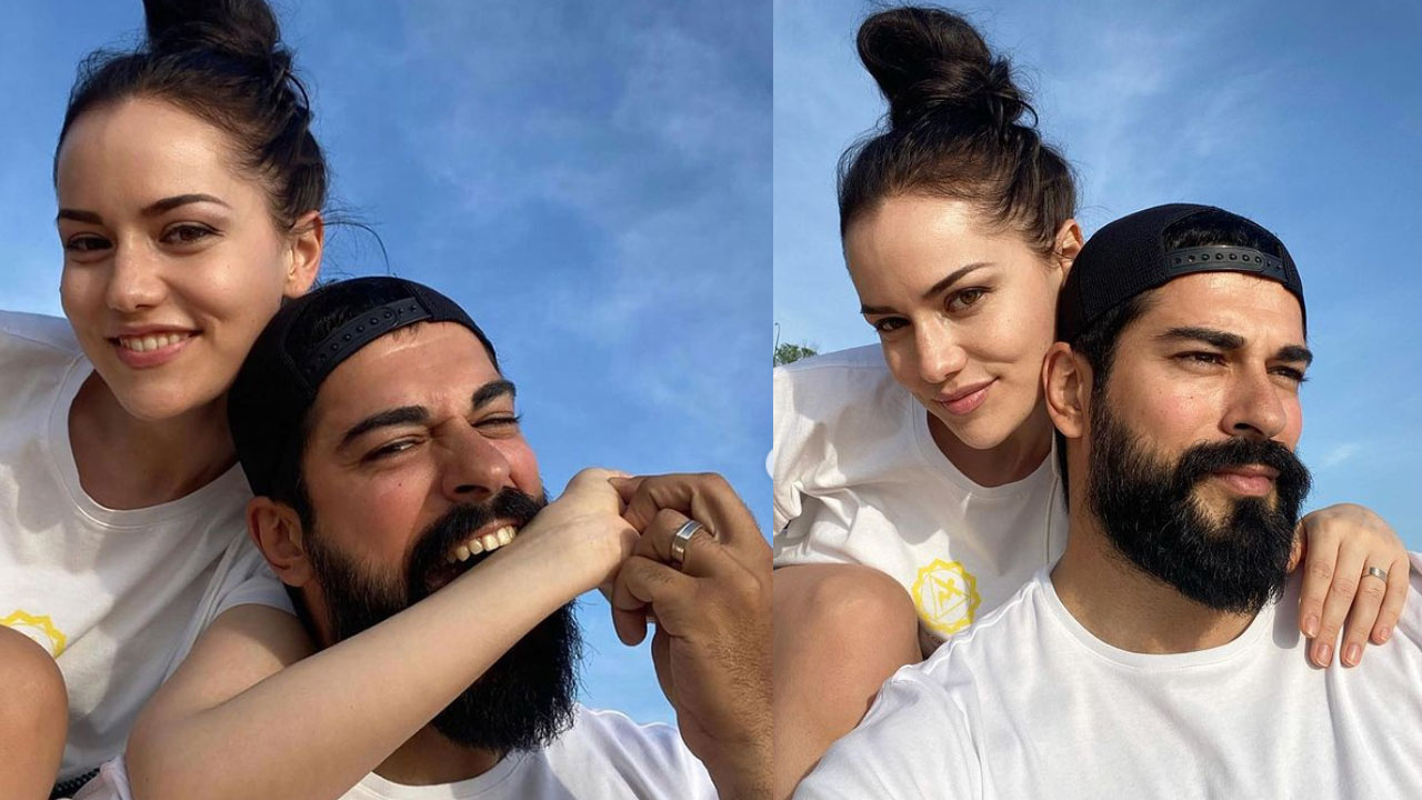 Burak Özçivit Fahriye Evcen'in kolunu ısırdı doğum günü pozları Instagram'da caps oldu!