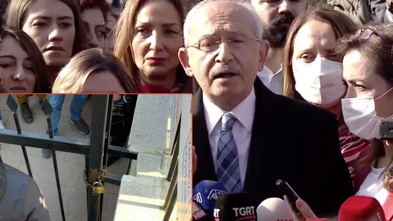MEB'in kapılarına kilit asıldı Mahmut Özer Kemal Kılıçdaroğlu'nu içeri almadı