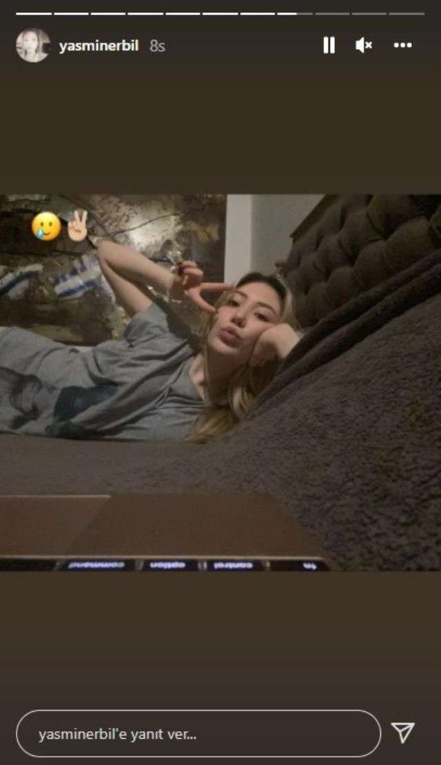 Yasmin Erbil yatakta sereserpe yeni pozuyla Instagram'ı salladı
