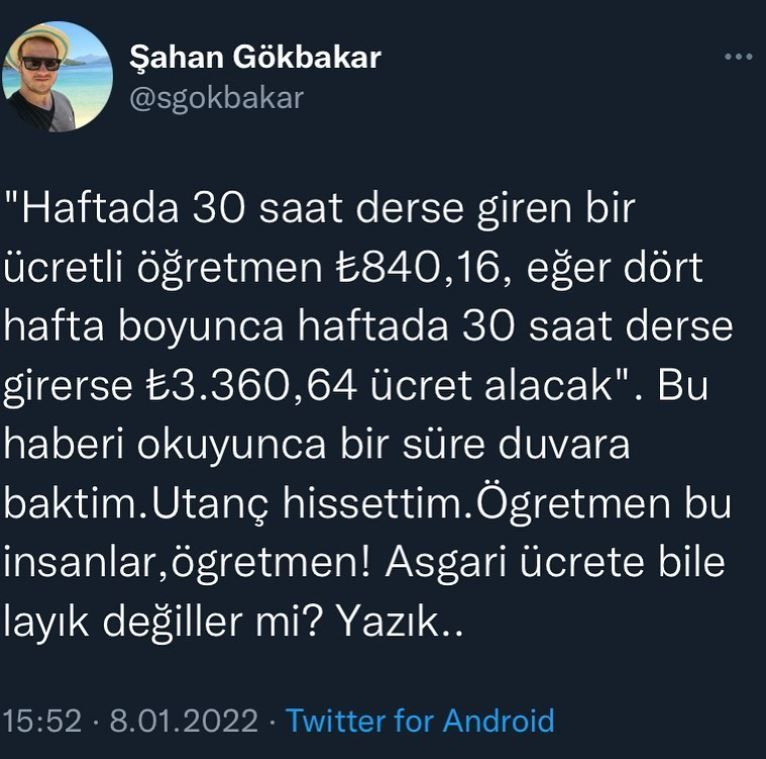 Ücretli öğretmen maaşları 2022 tepkisi... Şahan Gökbakar ve Seda Bakan'dan olay paylaşım!