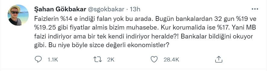 Şahan Gökbakar Merkez Bankası kararına rağmen faiz indirmeyen bankalara veryansın etti