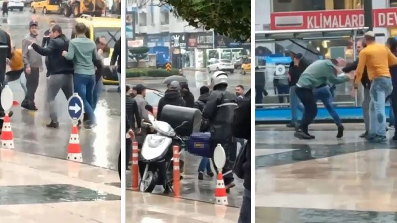 Antalya'da taksici kavgasında ortalık fena karıştı! Sopalarla acımasızca vurdular