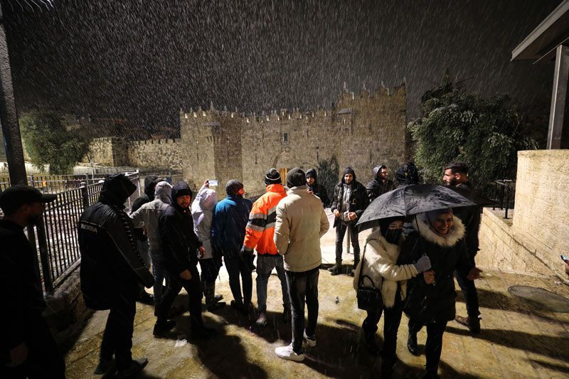 Kar yağışı işgal altındaki Doğu Kudüs'te etkili oldu