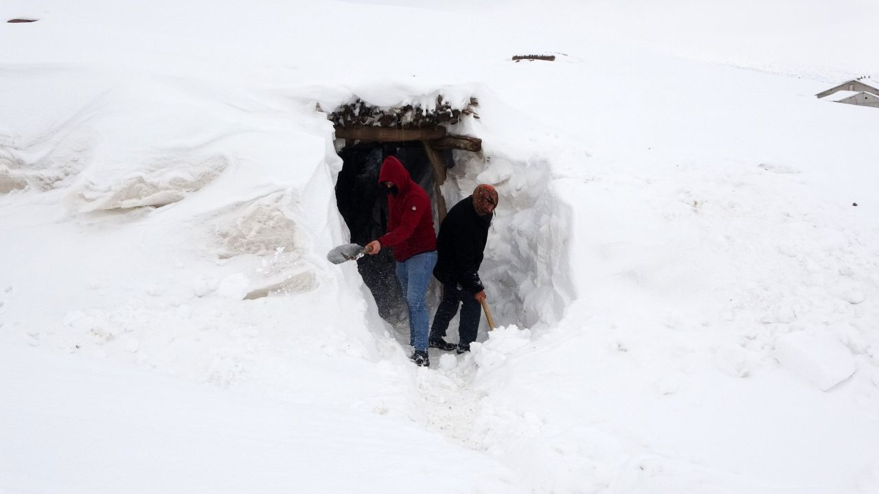 Muş'ta 600 nüfuslu köy kara gömüldü! Açtıkları tünellerle ulaşımı sağlıyorlar