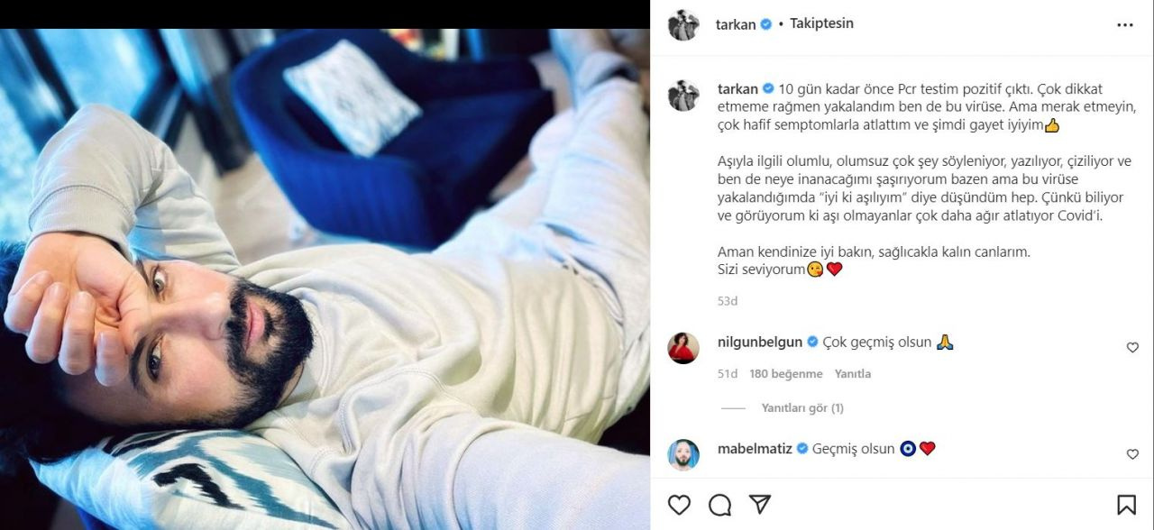 Tarkan koronaya yakalandı son durumu nasıl Instagram'dan paylaştı