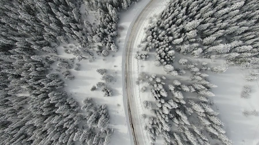 Kar altında havadan görüntülenen Ilgaz dağları mest etti