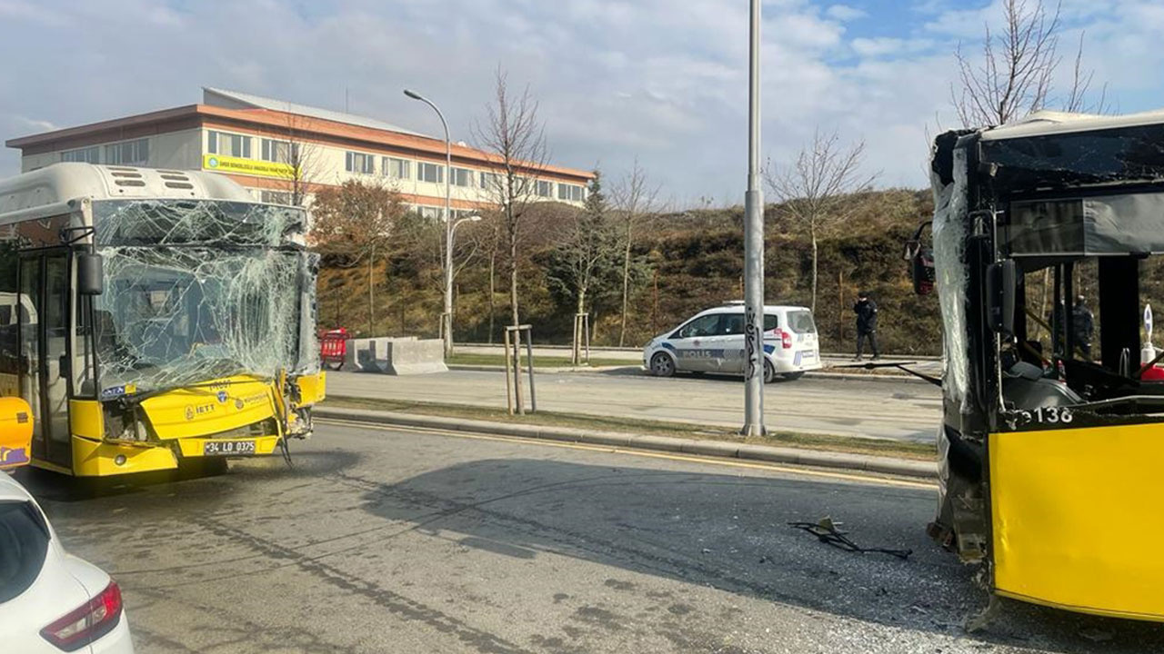 Başakşehir'de feci kaza! İki İETT otobüsü çarpıştı 6 kişi yaralandı