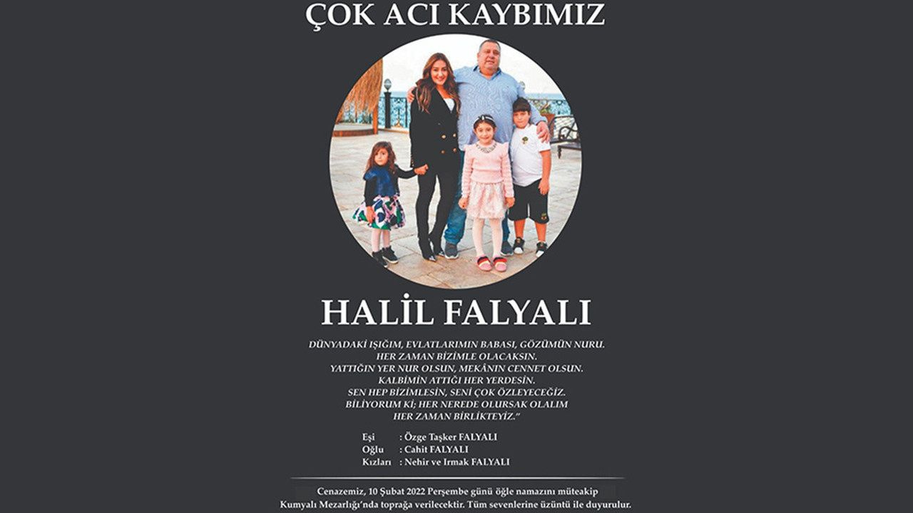 Halil Falyalı'nın eşi Özge Taşker Falyalı'dan son veda! Halil Falyalı nereli eşi ve çocukları