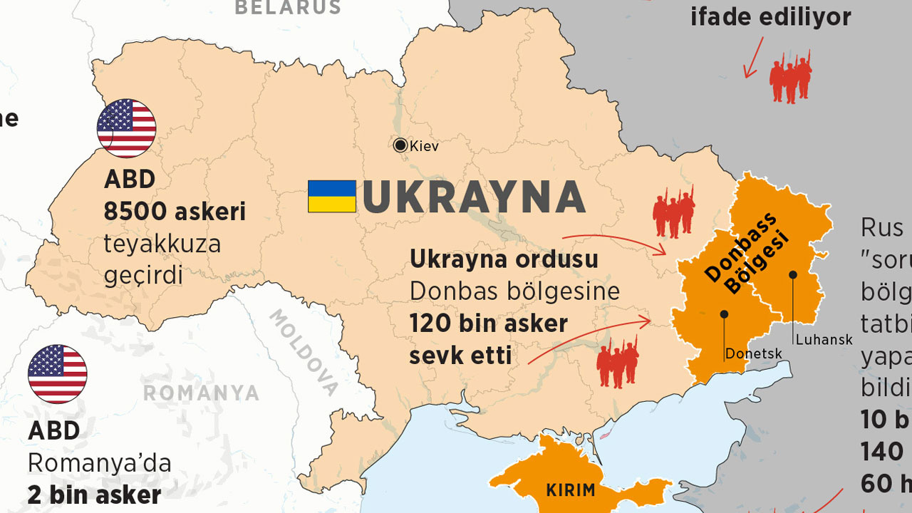 Donbass nerede Ukrayna haritasına bakın! Ukrayna Rusya'ya direnebilir mi işte askeri gücü
