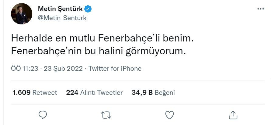 Metin Şentürk espriyle karışık Fenerbahçe'yi yerin dibine soktu: En mutlu Fenerbahçeli benim...