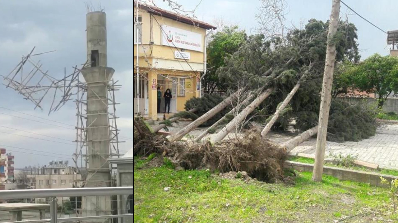 Hatay'da fırtına kabusu! Çatılar uçtu ağaçlar devrildi: Okullar tatil edildi