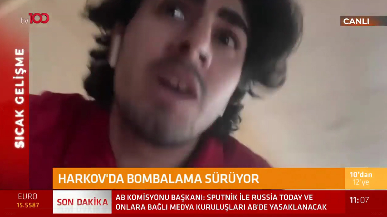 'Ukrayna'da durum çok kötü' dedi TV100 yayınında Rusya bombaladı: Türk öğrenci dehşeti yaşadı