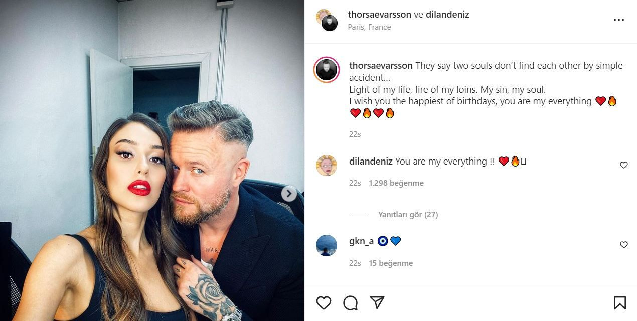 Dilan Çiçek Deniz'e doğum gününde İzlandalı nişanşısı Thor'dan tutkulu paylaşım