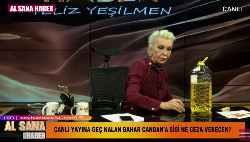 'Ayçiçek yağı fiyatı 1000 TL olsun' diyen Bahar Candan'a Seyhan Soylu bir bidon yağ döktü