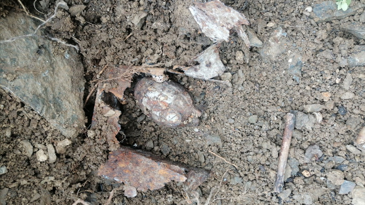 Sakarya'da bomba paniği! Bahçe temizliği sırasında el bombası buldular