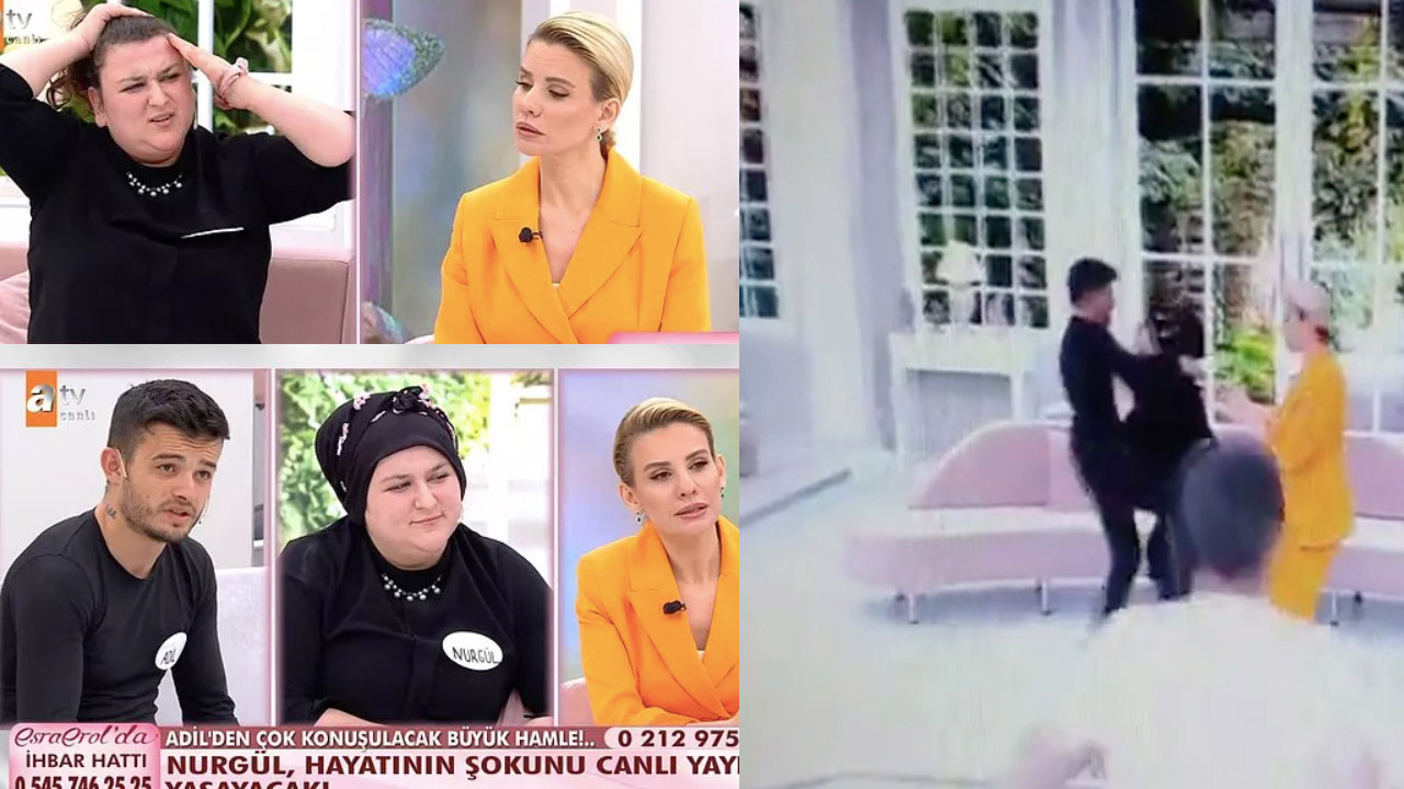 ATV'de Esra Erol'da akıl almaz rezalet! Kadın dayak yedi yayına devam etti