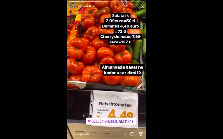 Almanya'daki sebze fiyatlarını TL'ye çeviren Ahmet Dursun beyin yaktı kendini böyle akladı