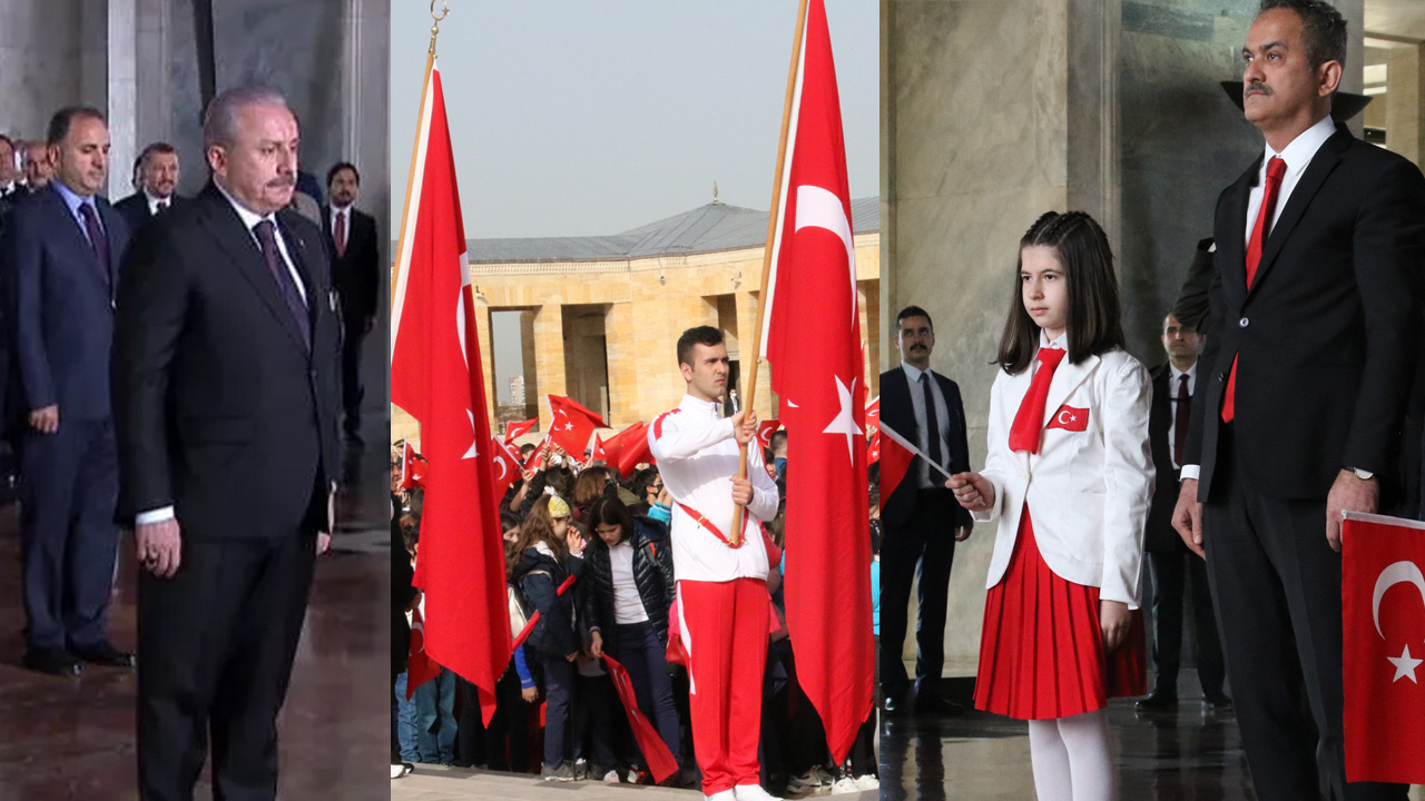 23 Nisan kutlamaları başladı Devlet Erkanı Anıtkabir'e çıktı iki yılın ardından ilk...