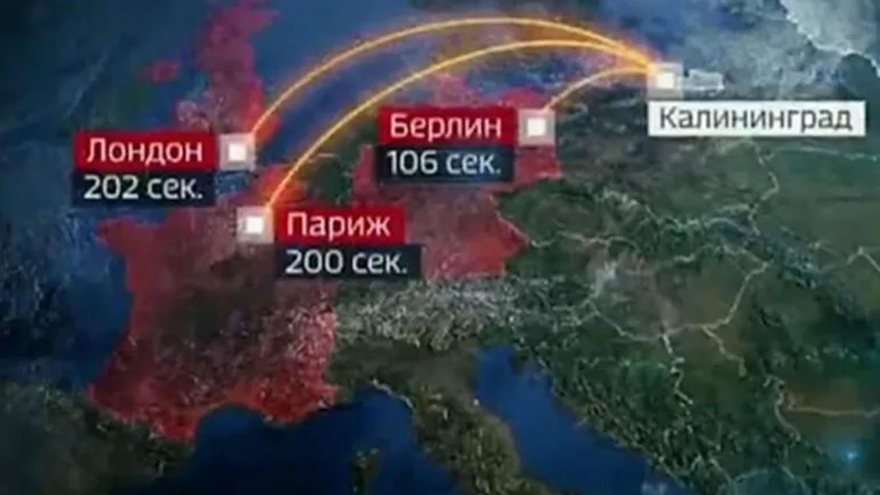 Rus devlet televizyonu yayınladı! İşte Berlin, Londra ve Paris'i vuracak nükleer saldırının haritası